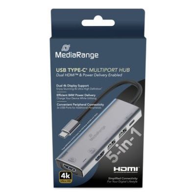 MediaRange MRCS511 huby i koncentratory USB Type-C 480 Mbit/s Srebrny