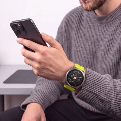 8. Pasek Tech-Protect Silicone na Garmin Fenix 5 / 6 / 6 Pro / 7 / 8 / 8 Pro / E / 9 / 9 Pro (47 mm) - limonkowy