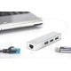 5. HUB 3-portowy USB 3.0 SuperSpeed z LANGigabit LAN adapter, aluminium