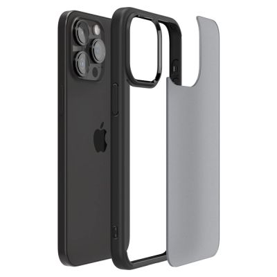 11. Etui Spigen Ultra Hybrid na iPhone 15 Pro - przezroczysto-czarne