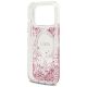 7. Etui Guess Resin Bottom Glitter MagSafe na iPhone 17 Pro - różowe