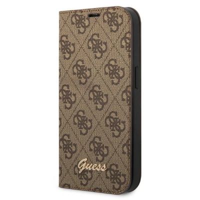 Etui Guess 4G Vintage Gold Logo na iPhone 14 Pro Max - brązowe