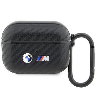 Etui BMW Carbon Double Metal Logo na AirPods Pro - czarne
