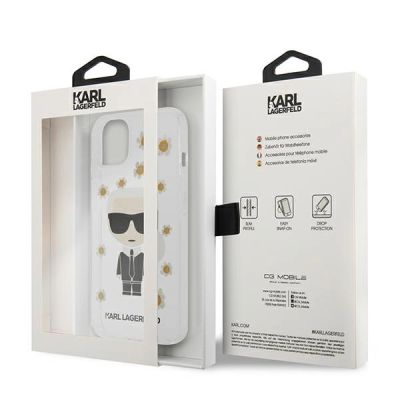 8. Etui Karl Lagerfeld Flower Ikonik Karl na iPhone 13 mini - przezroczyste