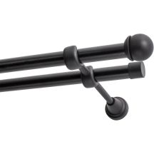KARNISZ PODWÓJNY FI 19 MM CZARNY 400 CM GAŁKA MAX  KOWALSKI