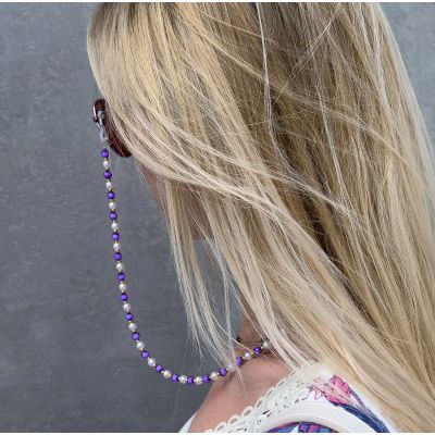 4. Łańcuszek do okularów koraliki zawieszka zielony