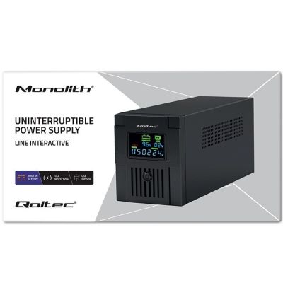 18. QOLTEC ZASILACZ AWARYJNY UPS LINE INTERACTIVE | MONOLITH | 1500VA | 900W | LCD | USB