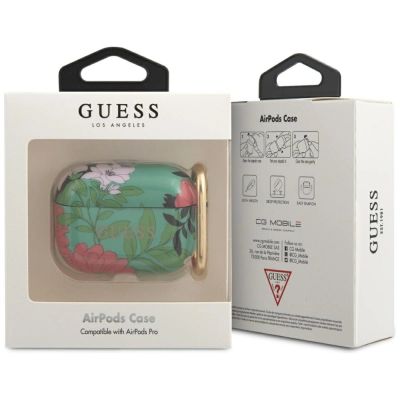 2. Etui Guess N.1 Flower Collection na AirPods Pro - zielone