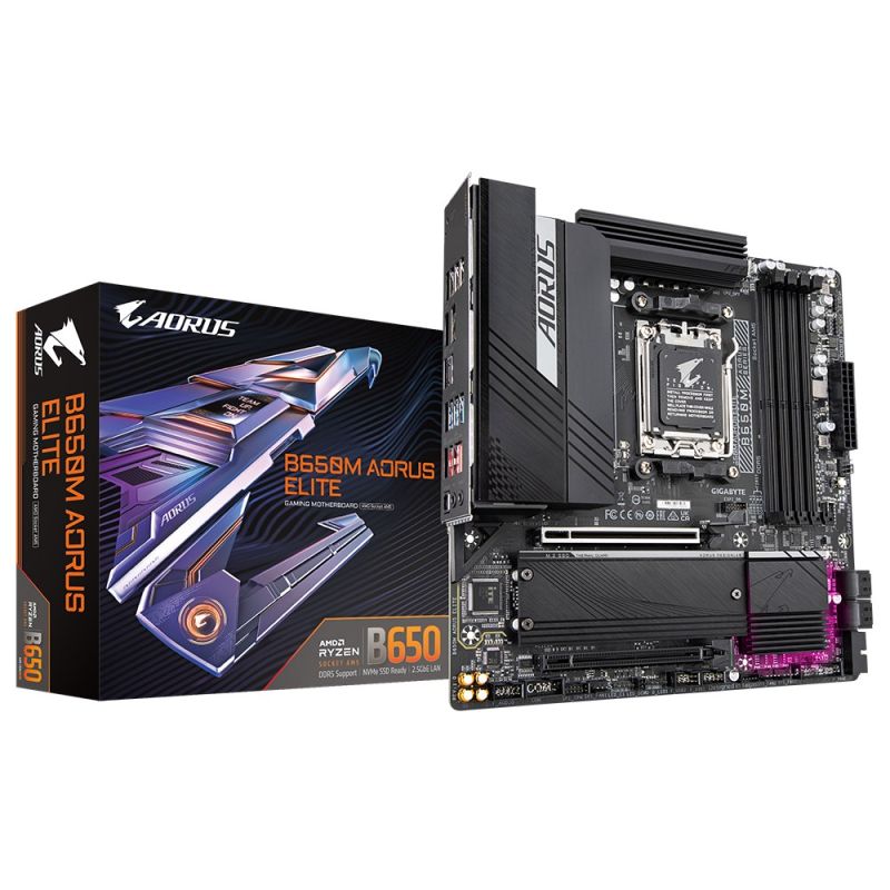 8. Płyta główna Gigabyte B650M AORUS ELITE (B650, AM5, mATX, DDR5)