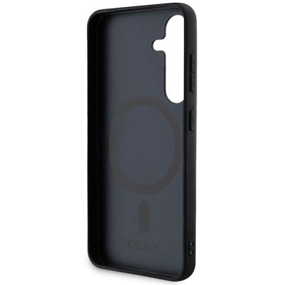 7. Etui DKNY Leather Pattern Metal Logo MagSafe na Samsung Galaxy S24 - czarne