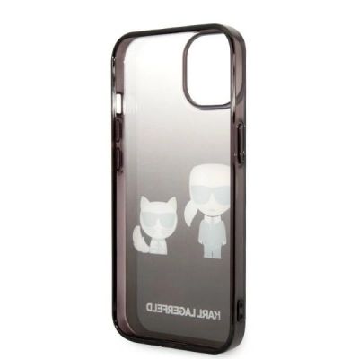 7. Etui Karl Lagerfeld Gradient Ikonik Karl&Choupette na iPhone 14 Plus - czarne