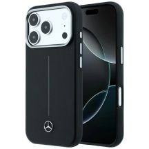 Etui Mercedes Leather Semi Wrap Iconic Line MagSafe do iPhone 18 Pro Max / 17 Pro Max - czarne