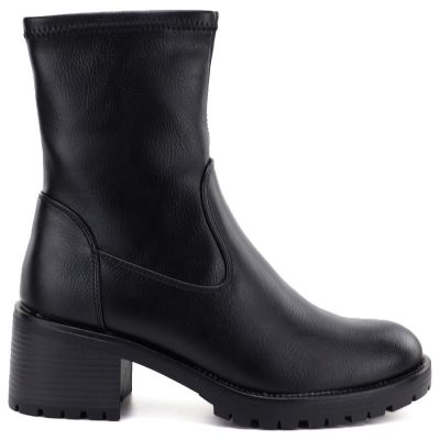 2. Botki damskie na obcasie czarne Potocki SZ12835