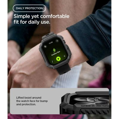 7. Etui Spigen Rugged Armor na Apple Watch 42 mm - czarne matowe