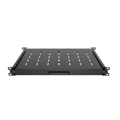 5. LANBERG WYSUWANA PÓŁKA DO SZAF RACK 19" 350MM CZARNA (1U/445X350MM UDŹWIG DO 35KG, MONTAŻ 4PUNKTOWY)