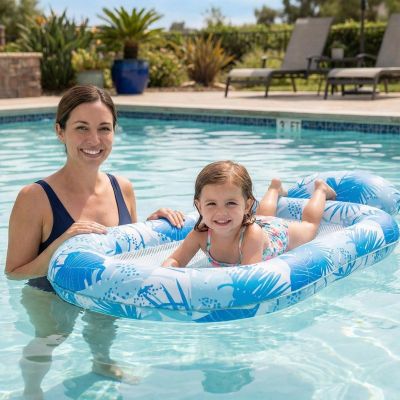 5. MATERAC DMUCHANY 84x95x28CM PŁYWAJĄCY LEŻAK Z SIATKĄ 33365