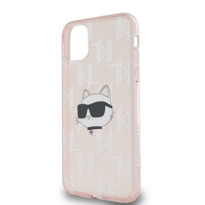 6. Etui Karl Lagerfeld IML Choupette Head & Monogram na iPhone 11 / Xr - różowe
