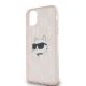 6. Etui Karl Lagerfeld IML Choupette Head & Monogram na iPhone 11 / Xr - różowe