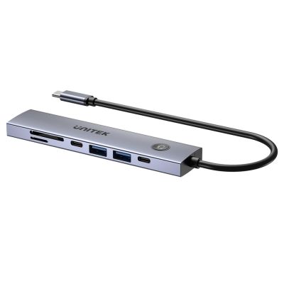 4. UNITEK HUB USB-C 7W1 PD 100W HDMI 2.0 Z PRZYCISKIEM ON/OFF