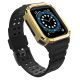 Pasek z etui ochronnym Protect Strap Band do Apple Watch 42 / 44 / 45 mm opaska obudowa pancerna - czarny, złoty