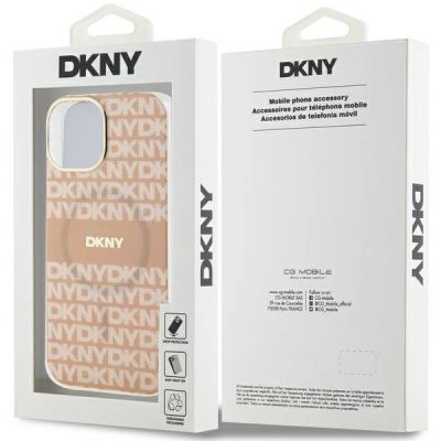 8. Etui DKNY IML Mono & Stripe MagSafe na iPhone 15 Plus / 14 Plus - różowe