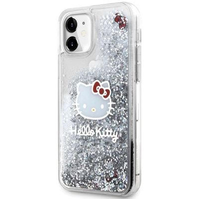 2. Etui Hello Kitty Liquid Glitter Charms Kitty Head na iPhone 11 / Xr - srebrne