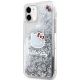 2. Etui Hello Kitty Liquid Glitter Charms Kitty Head na iPhone 11 / Xr - srebrne
