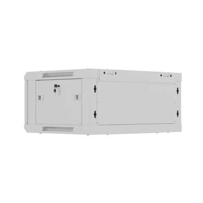 2. LANBERG SZAFA INSTALACYJNA RACK WISZĄCA 19" 4U 600X450 SZARA DRZWI METALOWE (FLAT PACK)