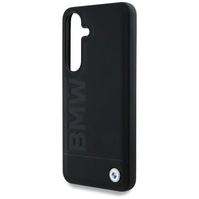 6. Etui BMW Leather Big Wordmark na Samsung Galaxy S25+ - czarne