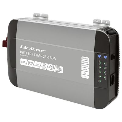 11. Ładowarka Qoltec Inteligentna Monolith do akumulatorów LiFePO4 AGM GEL SLA 60A 12V Szybkie ładowanie