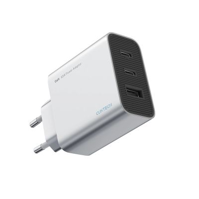3. Ładowarka sieciowa Cuktech 65W GaN 2xUSB-C 1xUSB-A - szara