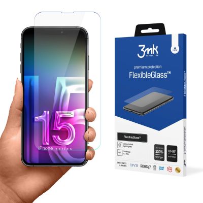 7. Szkło hybrydowe 3mk FlexibleGlass™ na iPhone 15 Plus