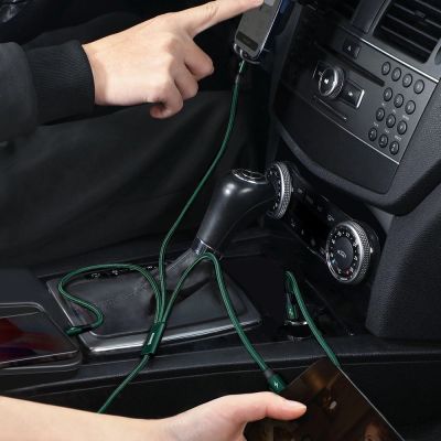 10. Kabel Baseus Rapid Series 3w1 USB-C - USB-C / Lightning / micro USB 20W PD 1.5m - zielony