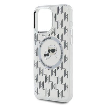 6. Etui Karl Lagerfeld IML Monogram Karl & Choupette Head MagSafe na iPhone 15 Pro Max - przezroczyste