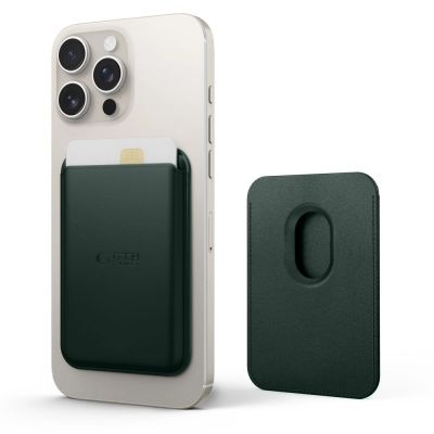 5. Etui Tech-Protect MagWallet Magsafe z uniwersalnym magnetycznym etui na karty lub dokumenty  - zielone