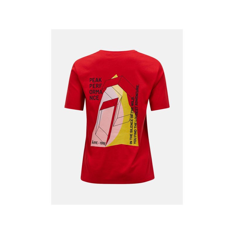 3. Koszulka damska PEAK PERFORMANCE W Explore Graphic Tee kolor czerwony