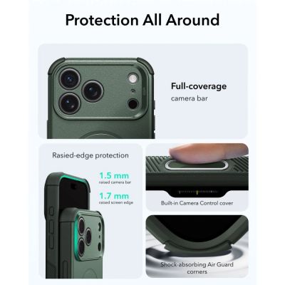 3. Etui ESR Cyber Tough MagSafe na iPhone 18 Pro Max / 17 Pro Max - zielone