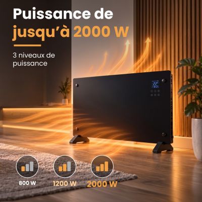 11. Extralink Inteligentny panelowy grzejnik o mocy 2000W | Kolor czarny