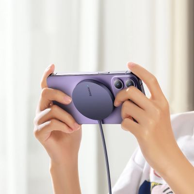 11. Baseus Simple Mini3 ładowarka magnetyczna MagSafe Qi 15W fioletowa