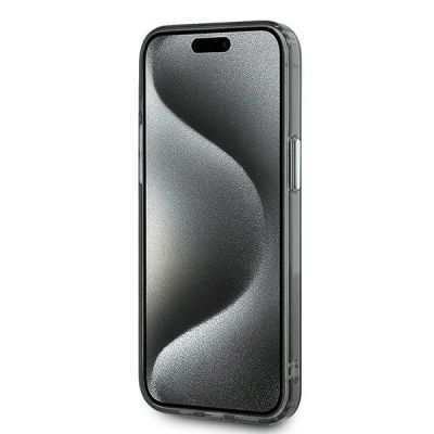 5. Etui Karl Lagerfeld IML Monogram Karl & Choupette Head MagSafe na iPhone 15 Pro - czarne