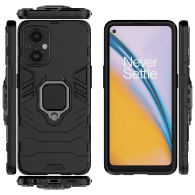 9. Ring Armor pancerne hybrydowe etui pokrowiec + magnetyczny uchwyt OnePlus Nord N20 5G czarny