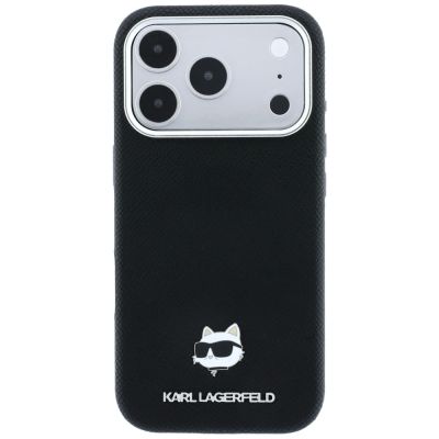 3. Etui Karl Lagerfeld Grained Choupette Head Metal MagSafe na iPhone 17 Pro Max / 18 Pro Max - czarne