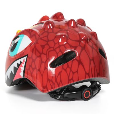4. Kask rowerowy dziecięcy Wozinsky motyw smok lekki 50-54 cm - czerwony