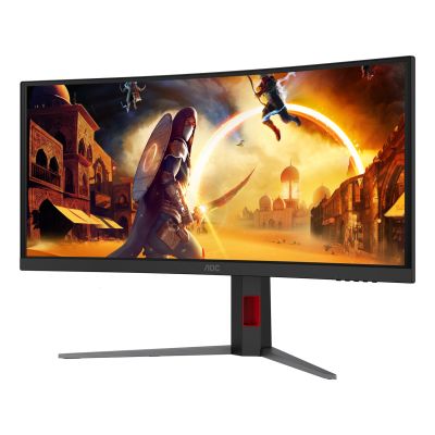 24. AOC G4 CU34G4ZCA monitor komputerowy 86,4 cm (34") 3440 x 1440 px Wide Quad HD Czarny, Czerwony