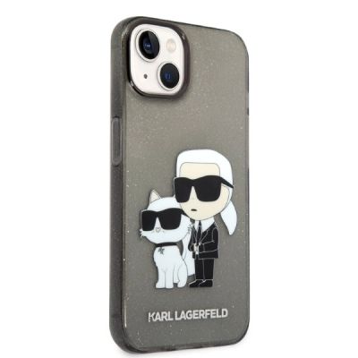 4. Etui Karl Lagerfeld Glitter Karl&Choupette na iPhone 14 Plus - czarne