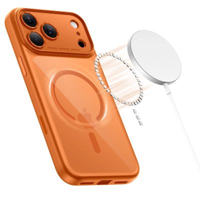 3. Etui Tech-Protect Magpeak Magsafe CC na iPhone 17 Pro Max - przezroczysto-pomarańczowe