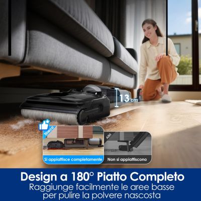 6. Tineco FloorOne i5 Stretch PLUS Odkurzacz pionowy Bateria Suchy i Mokry Bez worka Szary 2,5 Ah