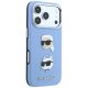 4. Etui Karl Lagerfeld Saffiano with Karl & Choupette Heads Pins & Logo na iPhone 18 Pro / 17 Pro - jasnoniebieskie