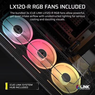 6. Obudowa Corsair AIR 5400 LX-R LINK Tempered Glass Mid-Tower, Black