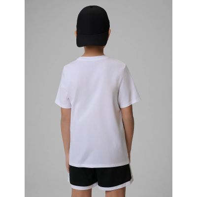 2. T-shirt regular z nadrukiem chłopięcy 4F 4FJRSS26TTSHM3599-10S